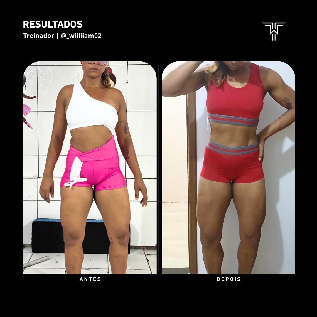 Definição e hipertrofia feminina — antes e depois Team William