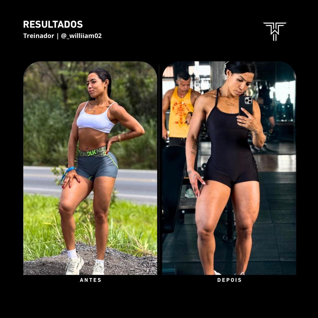 Hipertrofia de quadríceps — antes e depois Team William